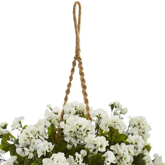 19" Geranium in Hanging Basket {3}