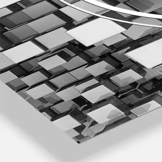 Designart Black And Gray Cubes Multipanel Wall Clock {4}