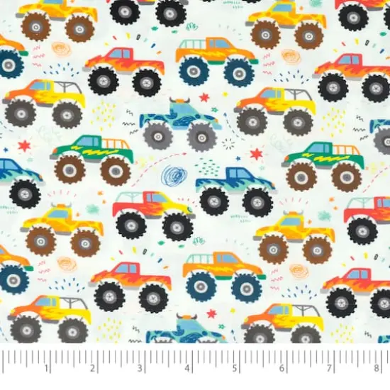 SINGER Monster Trucks Cotton Fabric Fat Quarters {4}
