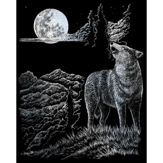 Royal & Langnickel&reg; Engraving Art&trade; Wolf Moon Silver Foil Kit {3}