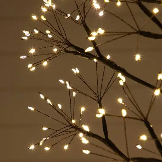 6ft. Pre-Lit Artificial Halloween Black Starburst Tree with 1680 Fairy Warm White LED Lights {6}