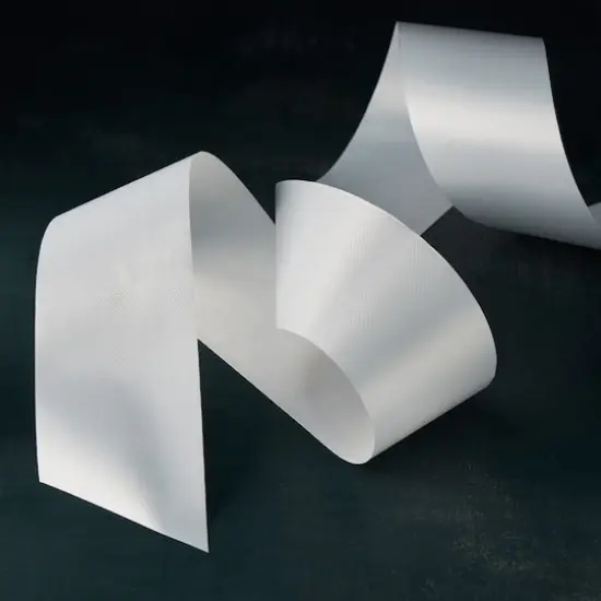 2.5" x 50yd. Satin Floral Ribbon by Celebrate It&reg; White {3}