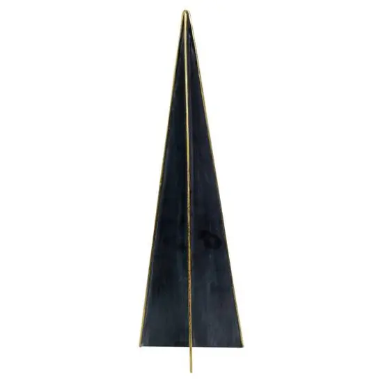 15" Blue & Gold Triangular Christmas Tree Tabletop D&eacute;cor {6}