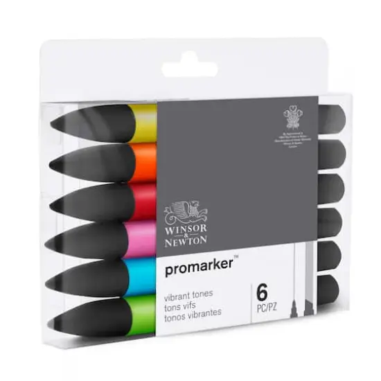 Winsor & Newton&reg; ProMarker&trade; Vibrant Tones 6 Marker Set {5}