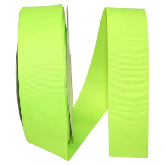 Reliant 1.5" x 50yd. Grosgrain Solid Ribbon Neon Yellow {1}