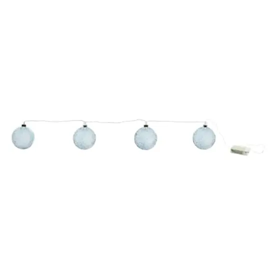 LED Blue Crackle Glass Ball Ornament String {1}