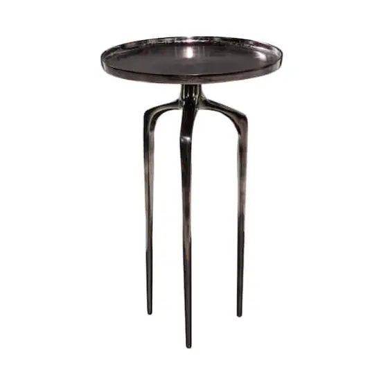 25" Black Aluminum Contemporary Accent Table {6}