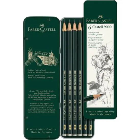 Faber-Castell 9000 6-Pencil Tin Set {3}