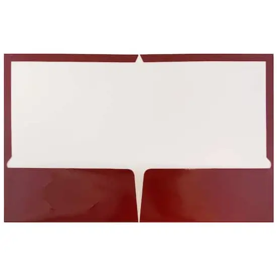 JAM Paper Laminated 2-Pocket Glossy Folders, 50ct. Maroon {4}