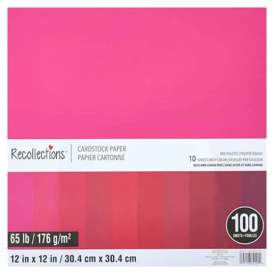Red Palette 12" x 12" Cardstock Paper by Recollections&trade;, 100 Sheets {1}