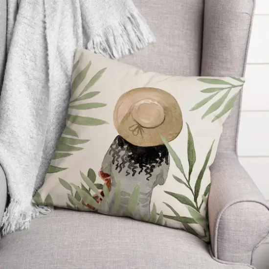 Sunhat Scene 18" x 18" Throw Pillow {3}