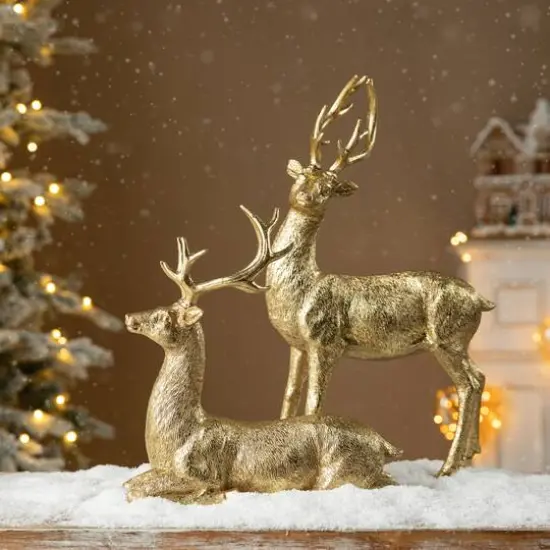 Glitzhome&reg; 11" Lying Reindeer Table D&eacute;cor {6}