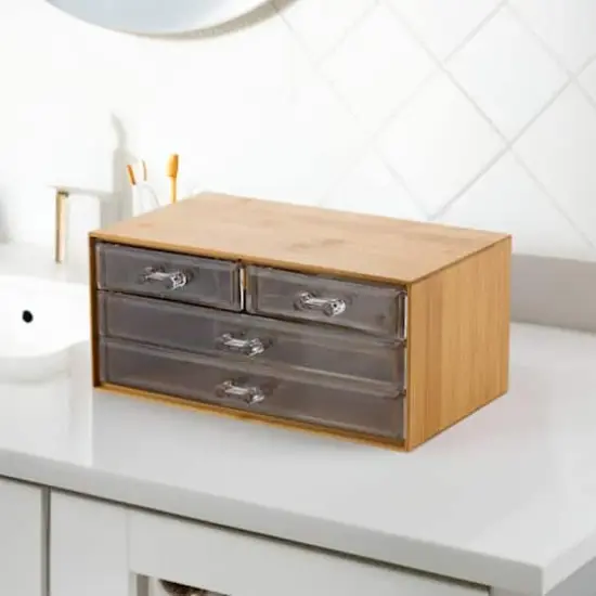 Simplify Bamboo 3-Tier Cosmetic & Jewelry Chest {6}