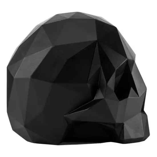 6" Black Origami Skull Tabletop Figurine {7}