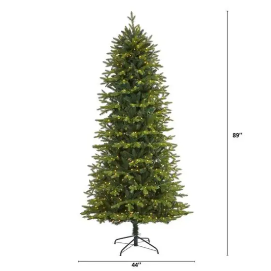 7.5ft. Pre-Lit Belgium Fir Artificial Christmas Tree, Clear LED Lights {8}