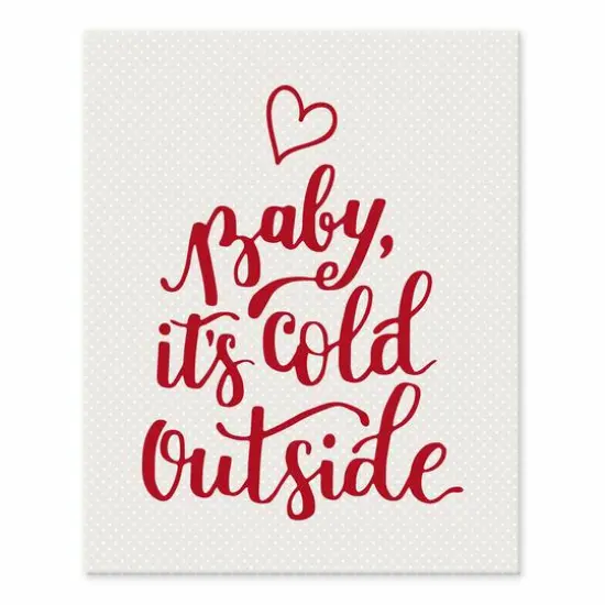 Baby Its Cold Outside Dotted Background 8x10 Tabletop Canvas {1}