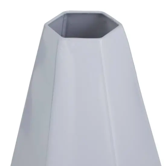 CosmoLiving by Cosmopolitan White Iron Contemporary Vase, 12" x 10" {4}