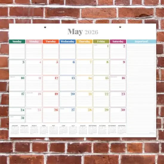2026 Rainbow Blocks Large Desk Pad Monthly Blotter Calendar {5}