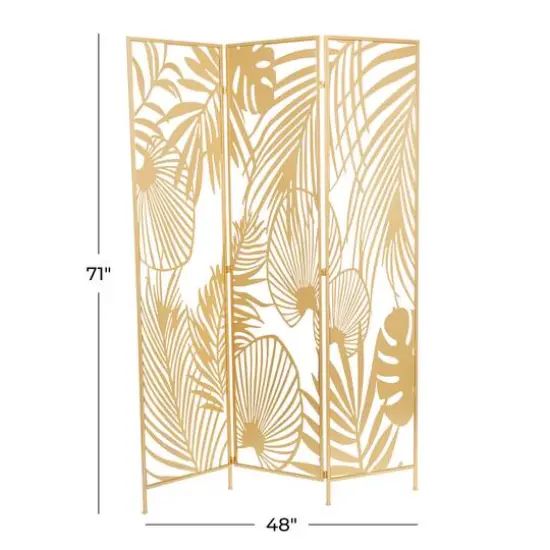 Gold Iron Glam Room Divider Screen, 71" x 48" x 1" {7}