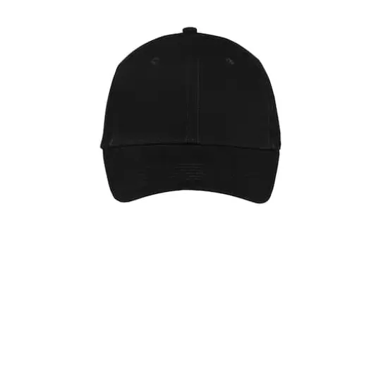 Port & Company&reg; Brushed Twill Cap Black {1}