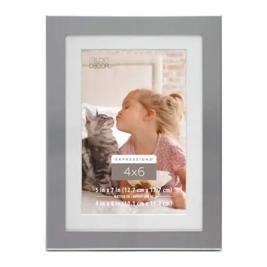 Expressions&trade; Aluminum Frame with Mat by Studio D&eacute;cor&reg; Silver {1}