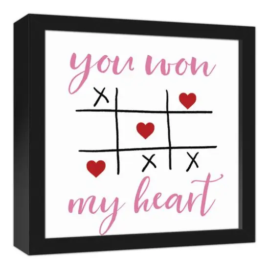 You Won My Heart Black Framed Canvas Wall Art {3}
