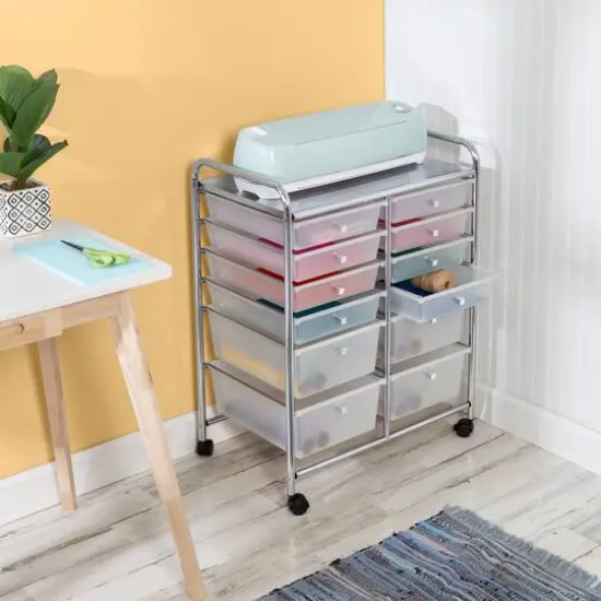 Honey Can Do Chrome 12-Drawer Rolling Craft Storage Cart {3}