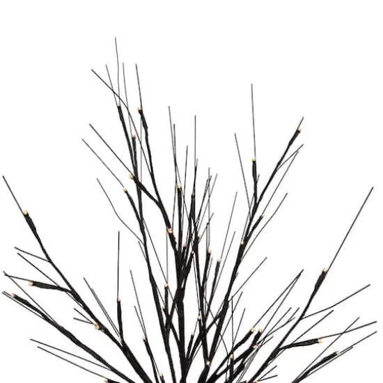 39" LED Lighted Black Halloween Twig Tree, Warm White Lights {4}