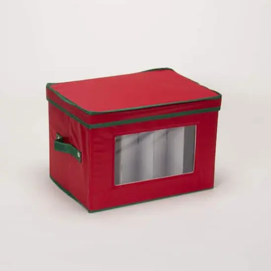 Household Essentials Champagne Glassware Storage Box Red {9}