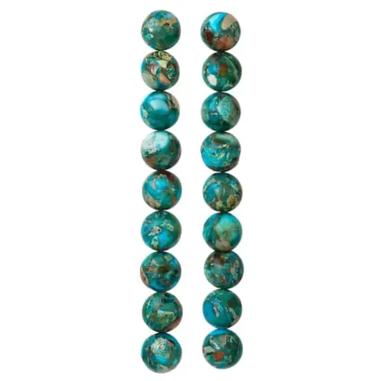 Turquoise Dyed Imperial Jasper Round Beads, 10mm by Bead Landing™ {4}