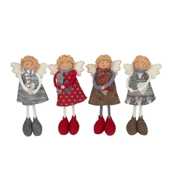 9" Standing Angel Sisters Christmas D&eacute;cor Set {1}