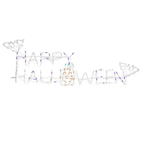57" Lighted Happy Halloween Sign {7}