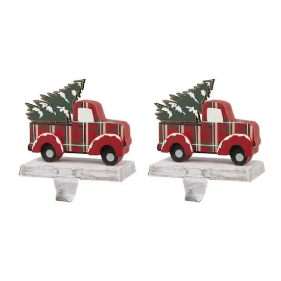 Glitzhome&reg; Red Truck Stocking Holder Set {1}