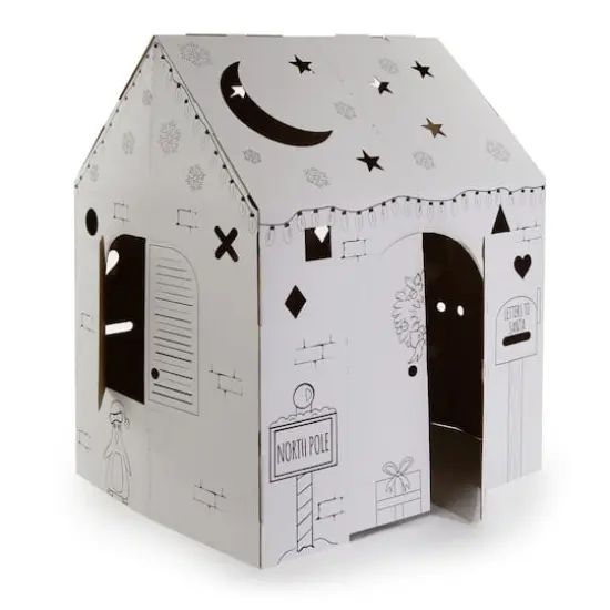 Easy Playhouse Holiday Cottage Cardboard Playhouse {6}