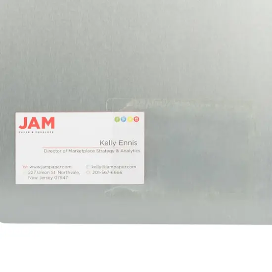 JAM Paper 2" x 3.5" Clear Self-Adhesive Business Card Holders {5}