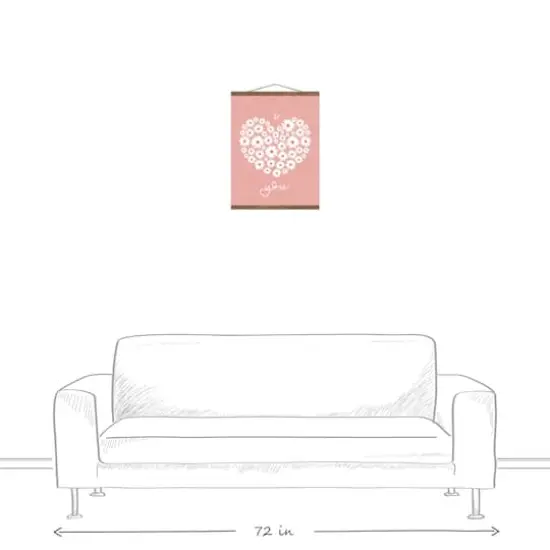 Daisy Heart Love Teak Hanging Canvas {4}
