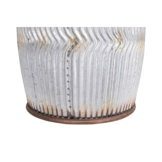 Hello Honey&reg; 17.5" Rustic Round Metal Barrel End Table {7}