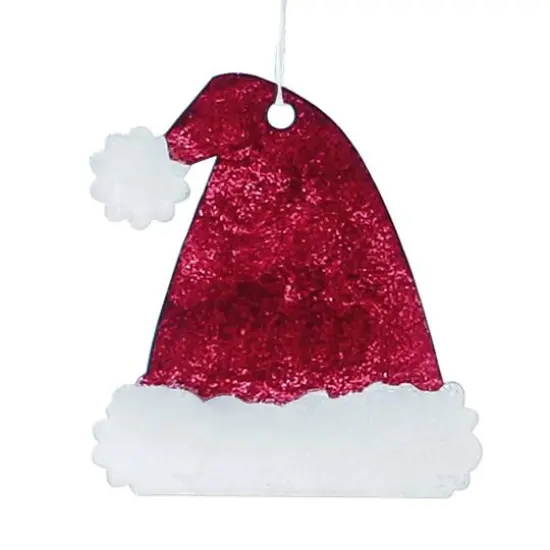 Essentials by Leisure Arts 3" Santa Hat Clear Acrylic Ornaments, 10ct. {5}