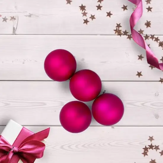 60ct. 2.5" Matte Magenta Plink Shatterproof Christmas Ball Ornaments {3}