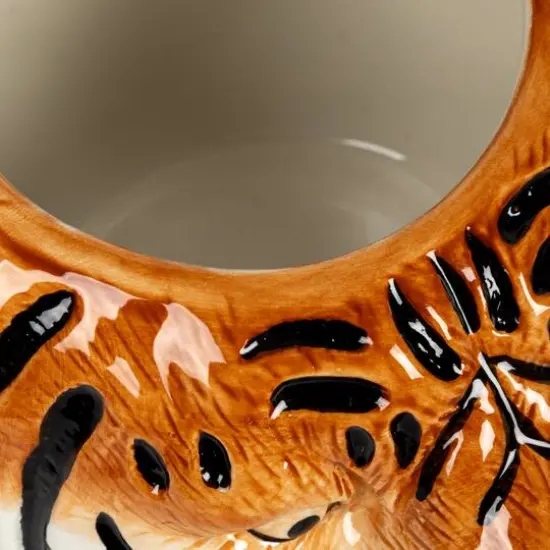 Hello Honey&reg; 6" Round Ceramic Tiger Head Planter {7}