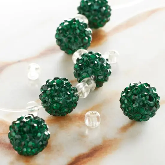 Dark Green Pav&eacute; Clay Round Beads, 10mm by Bead Landing&trade; {3}