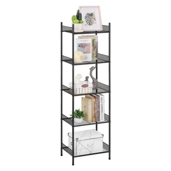 NEX&trade; 57" Black 5-Tier Wire Storage Organizer {1}
