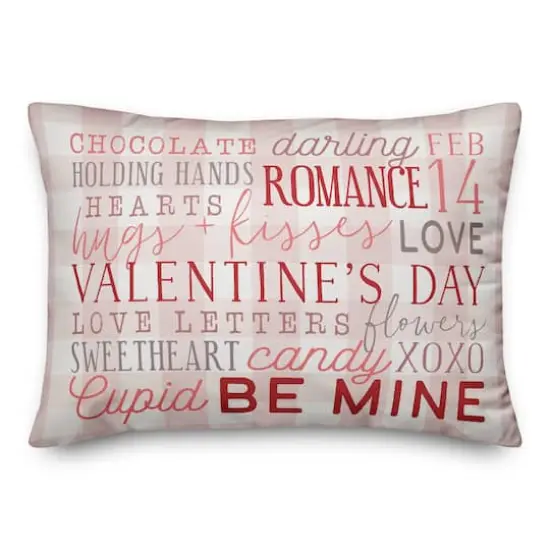 Valentine's Day Words Rectangle Throw Pillow {1}