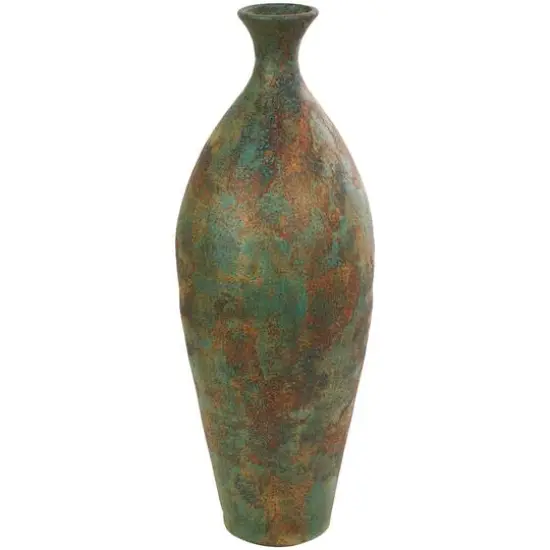 2.5ft. Green Ceramic Tall Distressed Antique Style Vase {8}