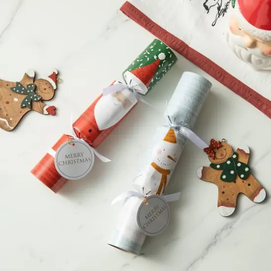 Glitzhome&reg; 10" Christmas Santa & Snowman Party Cracker with Gift Contents, 8ct. {3}