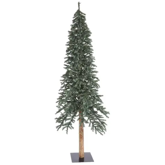 8ft. Unlit Natural Bark Alpine Artificial Christmas Tree {1}