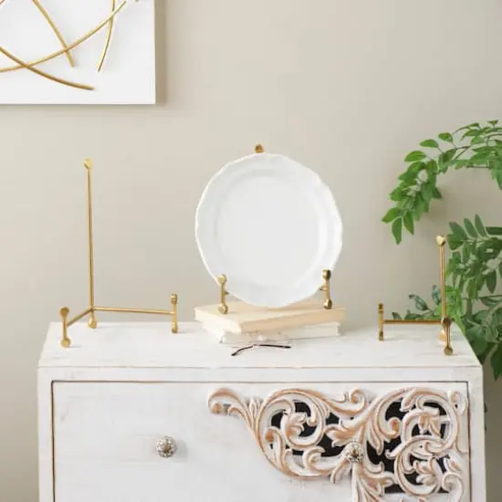 Gold Metal Fixed Easel with Ball Accent Set {3}