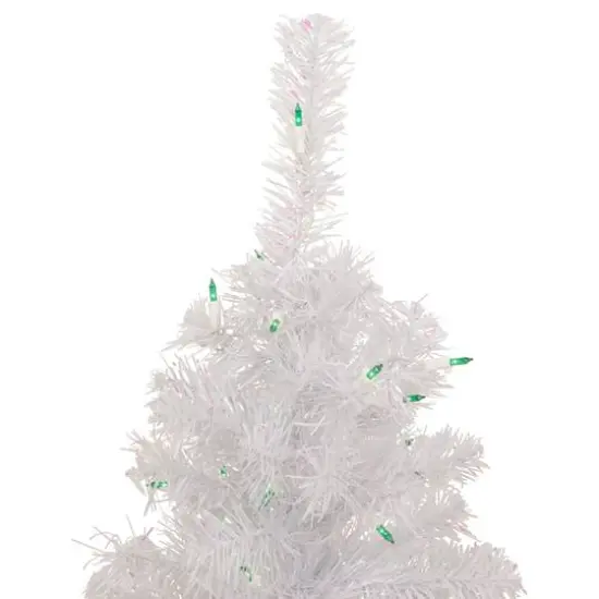 2ft. Pre-Lit White Rockport Pine Artificial Christmas Tree, Green Lights {4}