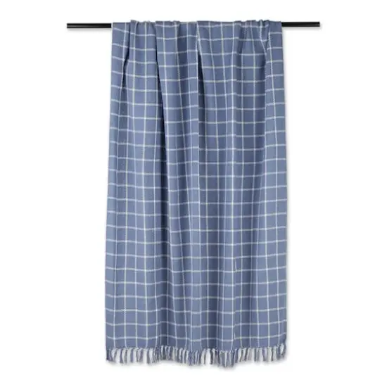 DII&reg; Checked Plaid Throw Stonewash Blue {4}