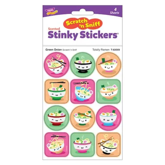 TREND Enterprises® Totally Ramen, Green Onion Scent Scratch 'n Sniff Stinky Stickers®, 6 Packs of 48 {4}